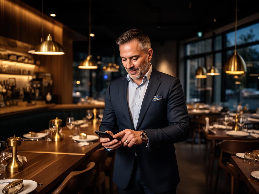 Restaurant owner in their restaurant